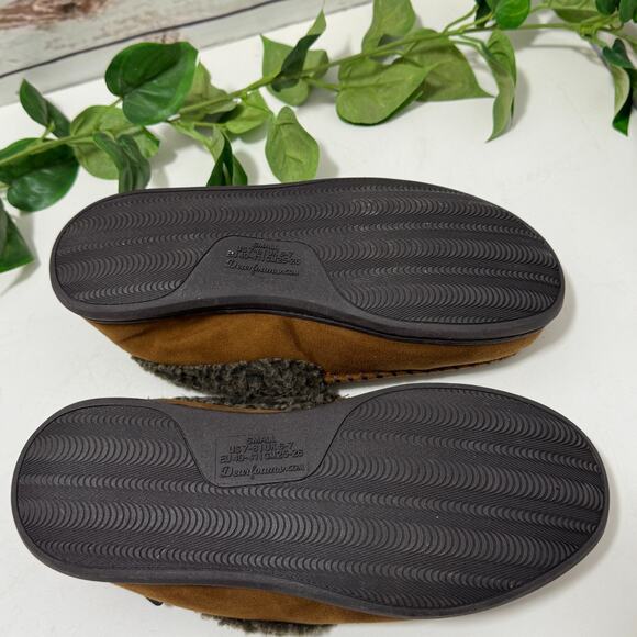 Dearfoams Men's Comfort Foam Moccasin Slippers Size Small US 7 - 8 Brown - Picture 7 of 11